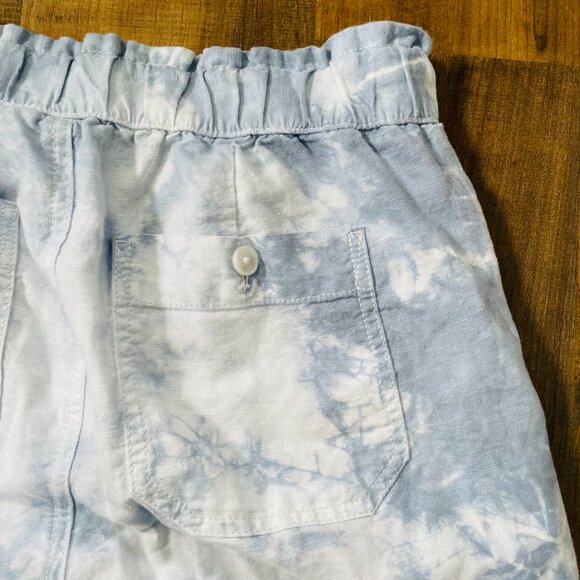 GAP Tie-Dye Khakis Pants Women’s Size 4 | Blue White Elastic Waist Linen Blend J - Picture 7 of 8